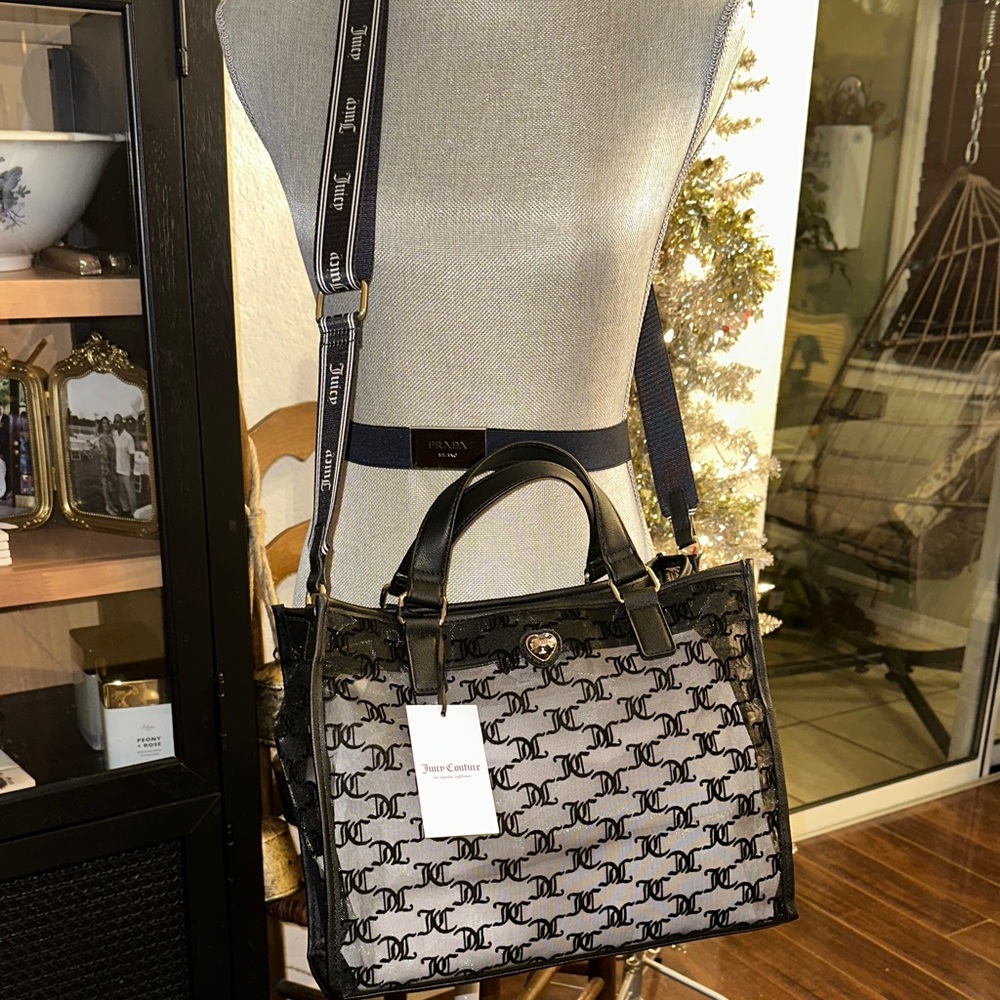 Juicy Couture Black and Gray Monogram Tote